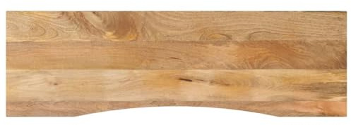 HETFTJN Schreibtischplatte 160x50 cm aus massivem Mangoholz, raues Holz-Finish, rustikale Tischplatte für Büro, Küche, Esszimmer & Outdoor-Gastro