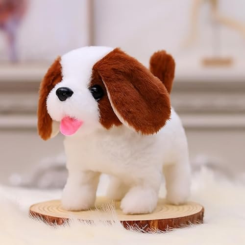 Realistic Interactive Robotic Puppy Toy with Walking, Barking, Nodding & Tail Wagging, Lifelike Electronic Pet Puppy for Children & Adults