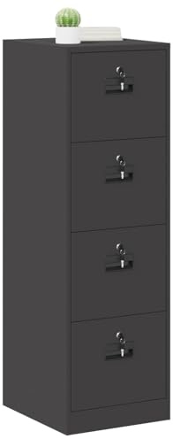 vidaXL Arkivkåp med låda 2 pcs Svart 44 x 50 x 139 cm Kallvalsat Stål, Modern kontor, industriell förvaring, rektangulär metallskåp, rymlig lådor för arbete, säker filhantering