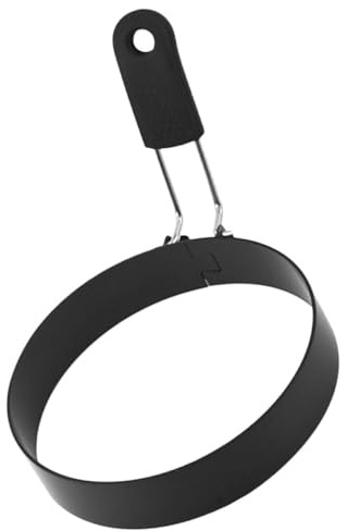 DECORNIJIA Molde para Huevos Fritos de Acero Inoxidable 10 Cm, Anillo para Cocinar Huevos Redondo, Utensilio de Cocina Plegable para Panqueques y Desayuno Casero