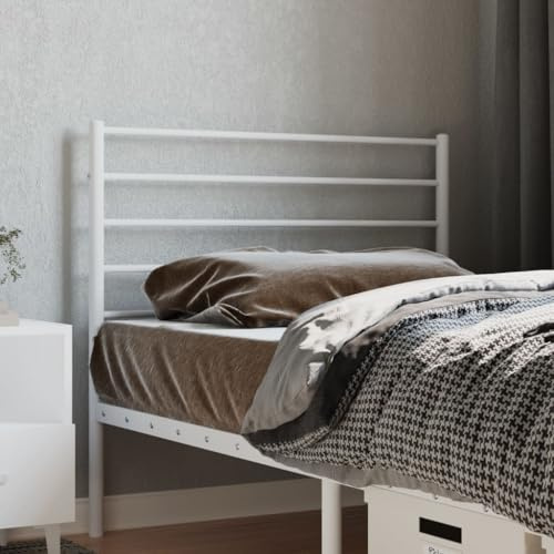 TOPGHOY Testiera di ricambio in metallo bianco 80 cm – Elegante design classico per il vostro letto – Robusta struttura in acciaio verniciato a polvere con gambe stabili – Eccellente