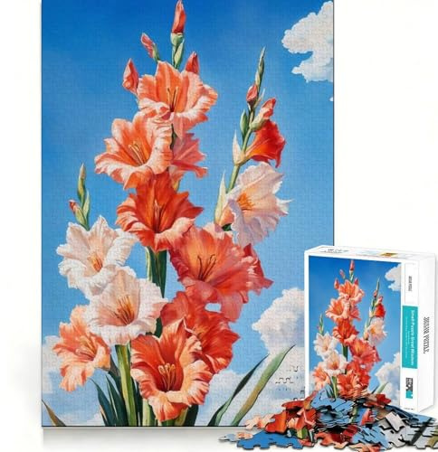 Adult Jigsaw Puzzle1000 Pieces Bloom in Gladiolus Clean Edge Game, Focus Building Toy, Slow Play Fun, Xmas Leisure Gift (38x26cm)