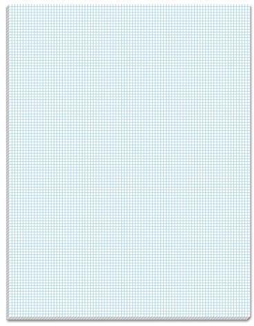 TOPS 33101 Quadrille Pads, 10 Squares/Inch, 8 1/2 x 11, White, 50 Sheets