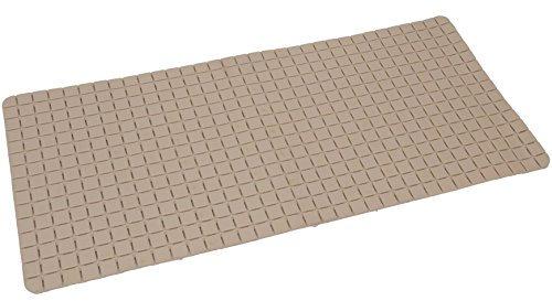 MSV Premium Duschmatte Badematte Badewannenmatte Badewanneneinlage antibakteriell rutschfest mit Saugnäpfen - Beige - ca. 36 x 76 cm - duftet nach Rosen - waschbar bei 60° Grad