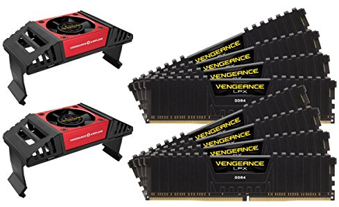 Corsair CMK64GX4M8X3600C18 Vengeance LPX 64 GB (8 x 8 GB) DDR4 3600 MHz C18 XMP 2.0 High Performance Desktop Memory Kit with Airflow Fan, Black