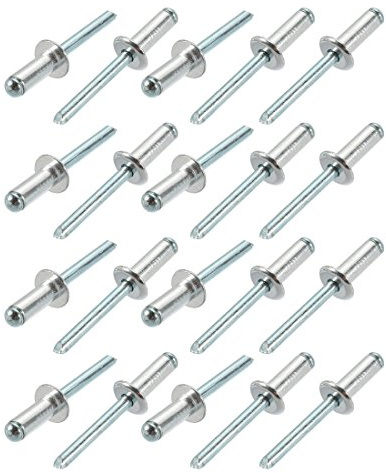 sourcing map 20Stk.Aluminum Offenes Ende Groß Flansch Blind Nieten 6,4mm x 16mm x 13mm | Blind Nieten