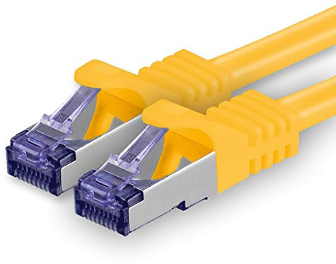 1aTTack.de Câble Réseau CAT7 CAT 7 10 Gigabit - 1x 15m - RJ45 Ethernet LAN DSL Routeur Modem - Jaune