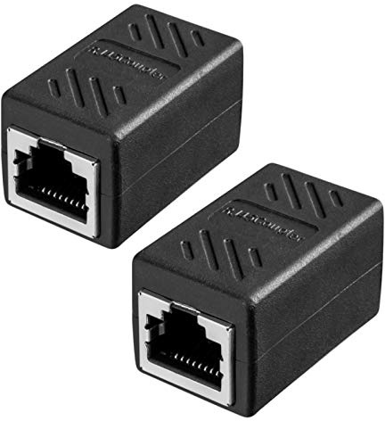 hb-digital 2X RJ45 LAN Kupplung CAT 6 Ethernet Netzwerk Verbinder Kabel Verlängerung für Netzwerkkabel, Patchkabel Adapter bis zu 10-Gigabit geschirmtes Doppelbuchse