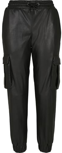 Urban Classics Pantaloni Cargo Da Donna In Finta Pelle Donna, Nero, S