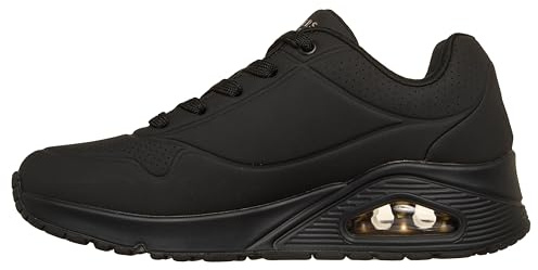 Skechers Damen UNO-Stand On Air Sneaker, Black Durabuck/Mesh, 38 EU Weit
