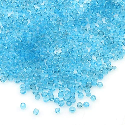 6500 unidades de cuentas de cristal de 2 mm transparentes, juego de 17 colores, 11/0, perlas Pony transparentes, pequeñas cuentas para niños, azul agua