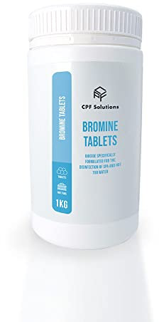 CPF Solutions Bromine Tablets 2kg - Bromine Tablets Slow Dissolving, offers an effective primary water sanitiser for hot tubs, swim spas and pools. Sold in 2x1kg