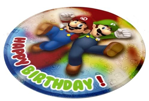 Essbare Tortenaufleger - Geburtstag - Tortendeko - Geburtstagskuchen Deko aus Fondant - Rund 20 cm - Esspapier Tortendeko - - Cake Decoration