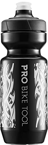 PRO BIKE TOOL Single Wall Black WB 550ml - Reusable Water Bottle for Road and Mountain Biking - Fast Flow Valve - Leakproof Sports Bottles - Compatible with Standard Bike Bottle Cages and Holders