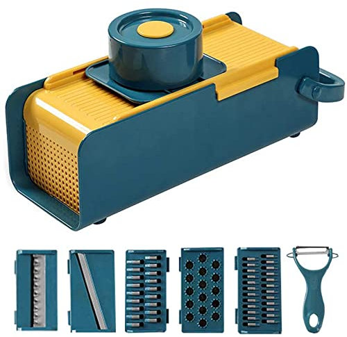 OOFAYWFD Affettaverdure Taglia Verdure Tagliaverdure a Cubetti Mandolina per Verdure Grattuggia Verdure Affetta Verdure Professionale Taglia Patate/Aglio/Cetriolo con Pelapatate
