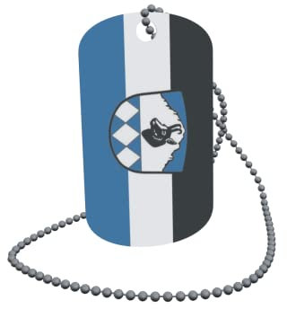 U24 Dog Tag Erkennungsmarke ID Tag an Kette Flagge Bayrischzell Alu 30 x 50 mm
