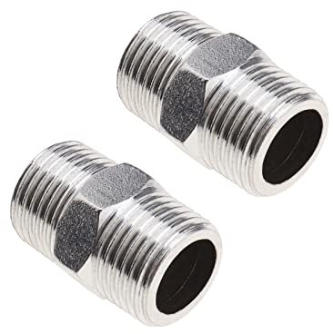 ECSiNG 2 Pièces Rallonge de Tuyau de Douche BSP 1/2 Pouce x BSP 1/2 Pouce Connecteur en Acier Inoxydable pour Douche Salle de Bain