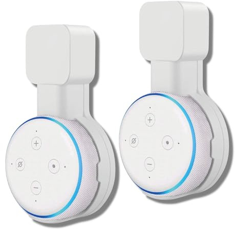 Sintron 2X Wall Mount Holder White for Dᴏt 3, Smart Home Wall Mount Stand Hanger for Dᴏt 3rd Generation Speaker Holder Space Saving Accessories Without Messy Wires, Compatible with Google Mini