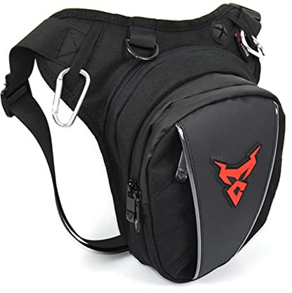 FUUBAMB00 Motorrad-Aufbewahrungstasche Multifunktionales Fach mit Großem Fassungsvermögen Wasserdichter Tankrucksack Aus Oxford Stoff Motorrad Drop Waist Leg Bag,Red,29 * 29 * 10cm