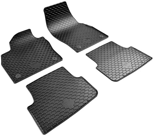 WALSER DirtGuard Gummi Fussmatten Auto für Seat Ibiza V/Seat Arona/Skoda Fabia IV 2021-Heute, 100% passgenaue Auto Fußmatten, robuste Universal Fußmatte Auto, Gummimatten Auto