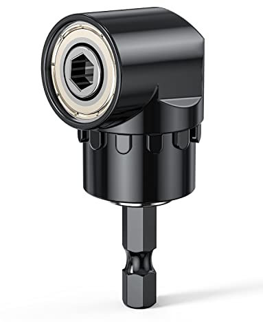 Mellbree 105° Winkelschrauber, Winkelaufsatz für Akkuschrauber mit 1/4-Zoll Schnellwechsel und Magnetischen Bithalter Multifunktions Winkel Bithalter, kompatibel mit Bosch und Makita Akkuschrauber