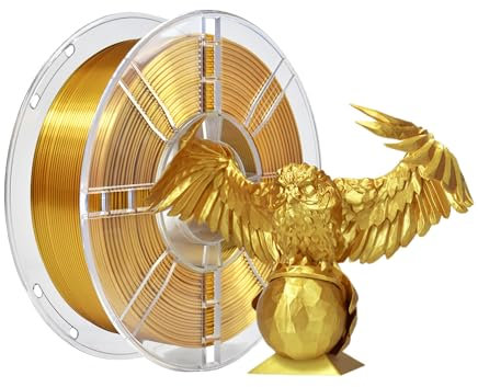 iBOSS PLA Plus (PLA+) Shiny Silk 3D Printer Filament 1,75 mm Silk PLA + 1,75 Dimension Accuracy +/- 0,02 mm, Bobine de 1 kg (2,2 kg) pour imprimante 3D FDM (Silk Gold)