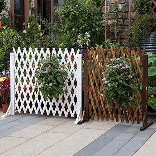 GUODDM Zaunschutz - Ausziehbarer Hundezaun, Faltbarer Mobiler Sichtschutzzaun, Pflanzenschutz, Freistehend, Hausgarten, Gartenpflanze, Kletterwand, Dekorativ (Color : Brown, Size : 160 * 110cm)