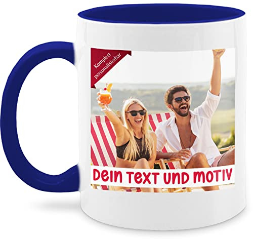 Tasse Tassen 325ml - eigenem Bild - Eigenes Foto Geschenk I - 325 ml - Dunkelblau - selbst gestaltet fototasse selber gestalten photo kaffeetasse zum selbstgestalten beide seiten customized mug