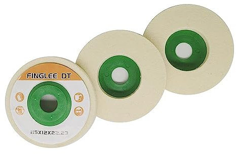 FINGLEE DT 115 mm winkelschleifer wolle schwabbelscheibe flex polierscheibe Wolle Polieraufsatz Winkelschleifer Schleifschleifen Tool für Polieren von Glas,Keramik,Kunststoff,Marmor.(3pcs 4-1/2inch)