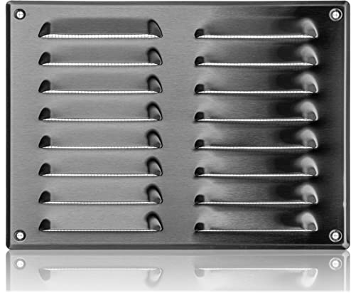 260x190mm Ventilationsgaller i Rostfritt Stål med Myggskydd - Metallgaller för Ventilation