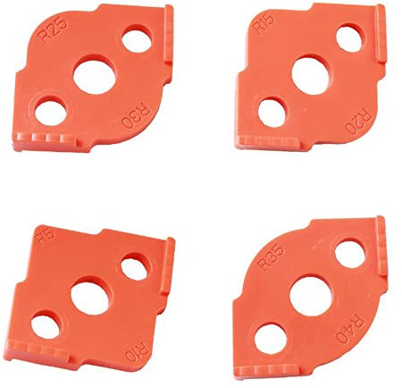 Lowats Lot de 4 Gabarits de Défonceuse à Rayon Gabarits de Routage D'angle Gabarits de Défonceuse Radius en ABS + CNC D'Angle Arrondi Gabarits Gabarit pour Defonceuse a Bois Sur Table Coins Arrondis