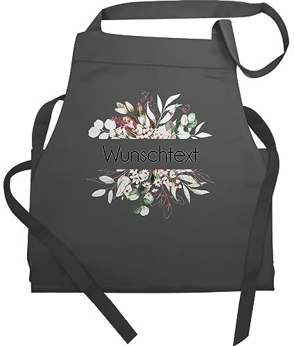 Schürze - Aufdruck selbst gestalten - Wunschtext I Geschenk personalisiert I Geschenk Weihnachten - 60x87 - Anthrazit - kochschürze damen personalisierte flower kochschürzen avental personalizado