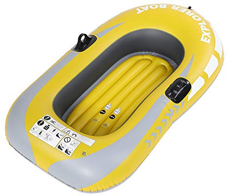 Dioche Stabiles es Schlauchboot, Schlauchboot 1 Person, PVC Aufblasbares Kajak Kanu Rudern Luft Boot für Angeln Driften Tauchen