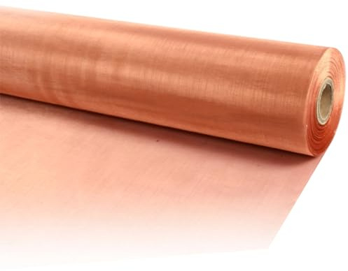 MFLCBK Malla de Cobre 99,9% Puro Cobre Rollo Pantalla de Malla 180/300 Malla Tejido de Alambre de Cobre Tela de Relleno para Jardinería Densa Filtro EMF/RF/RFID Blindaje(Size:1x3m,Color:180 Mesh)