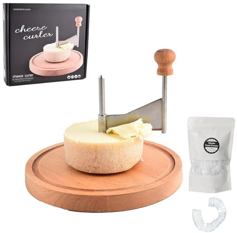 ShinianYa Cheese Curler Beech Wood-Stainless Steel - Best for Cheese Wheel and Chocolate Shavings and curls, Tete de Moine Cheese Curler & Girolle
