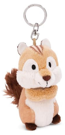 Schlüsselanhänger Streifenhörnchen JoJo 9cm braun - Plüsch-Begleiter Kuscheltieranhänger mit Schlüsselring für Schlüsselband, Schlüsselbund & Schlüsselhalter