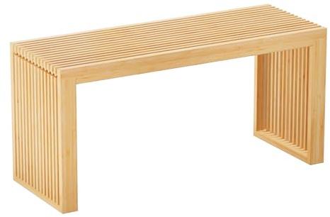 APRTAT Bamboo Dining Bench Indoor Long Entryway Shoe Rack Benchs,Outdoor Modern Wood Benches 35 Inch Bamboo Bench for Living Room Hallway Bedroom Bathroom
