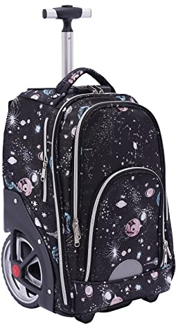 45L Rucksack Trolley Schultrolley Rucksack Trolly Laptop Notebook Trailer mit Tragegriff und 7 Zoll großes Rad, für Kurztrips, Geschäftsreisen, Schul- oder Einkaufsreisen, 33*25*49cm Sternengrau