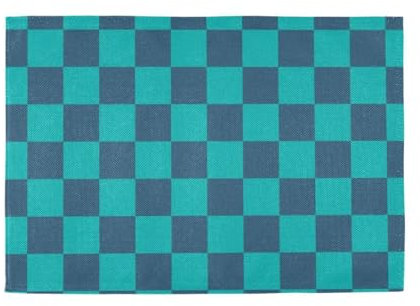 Teal Checkerboard Rustic placemats for Dining Table Reusable Chalkboard placemats Table mat Washable Chargers Dinner Plates Fabric placemats Set of 6 12x18