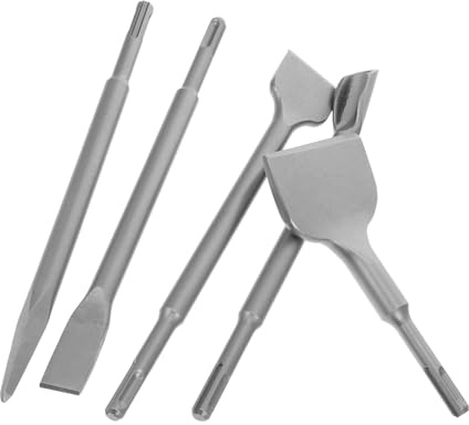 ROMISBABA 5pezzi Scalpelli Per Piastrelle e Calcestruzzo Scalpello Wide U-shaped e Pointed Per Demolizioni e Utensili Professionali Per Ristrutturazione e Costruzione