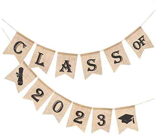 BESTonZON 1satz Class of Graduation Banner Aus Leinen Dekorative Hängende Fahne Für Abschlussfeiern Fotohintergrund Und Partys