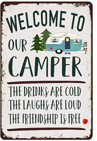 Camper Accessories For Inside Fun Rv Decorations For Inside Camper Rv Gifts For Travel Trailers Camping Signs For Campsite Cool Stuff For A Camper Welcome To Our Camper Signs 12 X 8 Inch