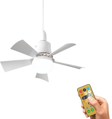 Ceiling Fans with Lights and Remote Control, E27 30W LED Ceiling Fan with 3 Speeds and 3 Adjustable Light Colors, Timing, LED Ceiling Light for Bedroom,Living Room Kitchen, Living Room (White)