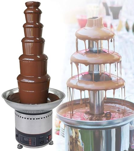 300w Chocolate Fountain, 7 Tiers Large Capacity Chocolate Waterfall Melting Machine, 30-150℃ Adjustable Sauce Melting Pot, Great For Party & Family Gathering