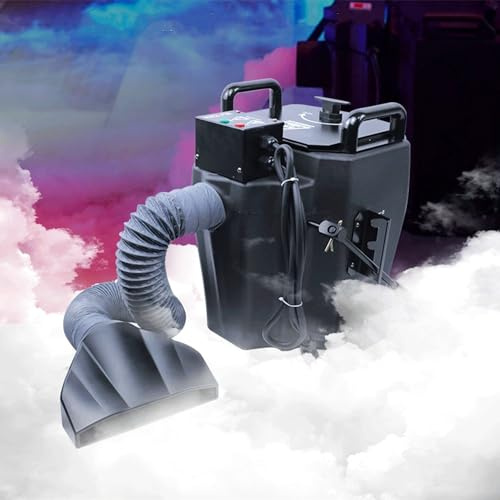 Máquina de niebla de hielo seco con boquilla de tubo, máquina de niebla acostada, nebulizador de escenario profesional, niebla de alta densidad, máquina de humo baja(6000W)