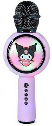 OTL Technologies Microphone Karaoké Kuromi avec Haut-Parleur Bluetooth, Lumières LED, pour Enfants 3 Ans et Plus