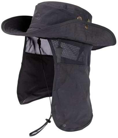 TOP-EX UPF 50 Sonnenhut mit Nackenschutz, wasserdichter Safari Outdoorhut | UVCoolix™, kühlendes Schweißband, UPF 50 Sonnenschutz, luftige Mesh-Einsätze, verstellbares Kinnband, platzsparend verstaubar