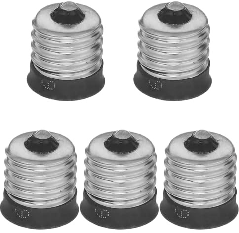TOBBOMEY Lot de 5 adaptateurs pour douilles E12 vers E17 - Adaptateur de douille E12 vers culot E17 pour lampes, ventilateurs et luminaires domestiques