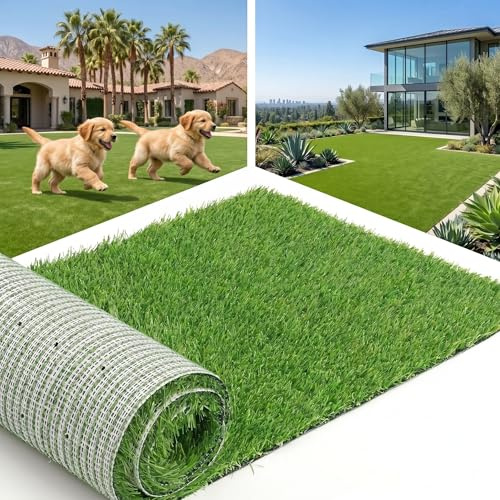 Koimiao 80 x 100 CM Washable Artificial Grass Mat for Dogs Pee, Durable Puppy Potty Training Rug with Drainage Holes, Professional Indoor Outdoor Dog Toilet System and Place Board for Floor Protection