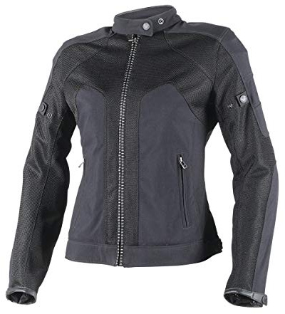 Dainese Air Frame D1 Lady Tex Jacket, Motorradjacke Sommer mit Abnehmbarem Windschutz-Futter, Damen, Schwarz/Schwarz/Schwarz, 44